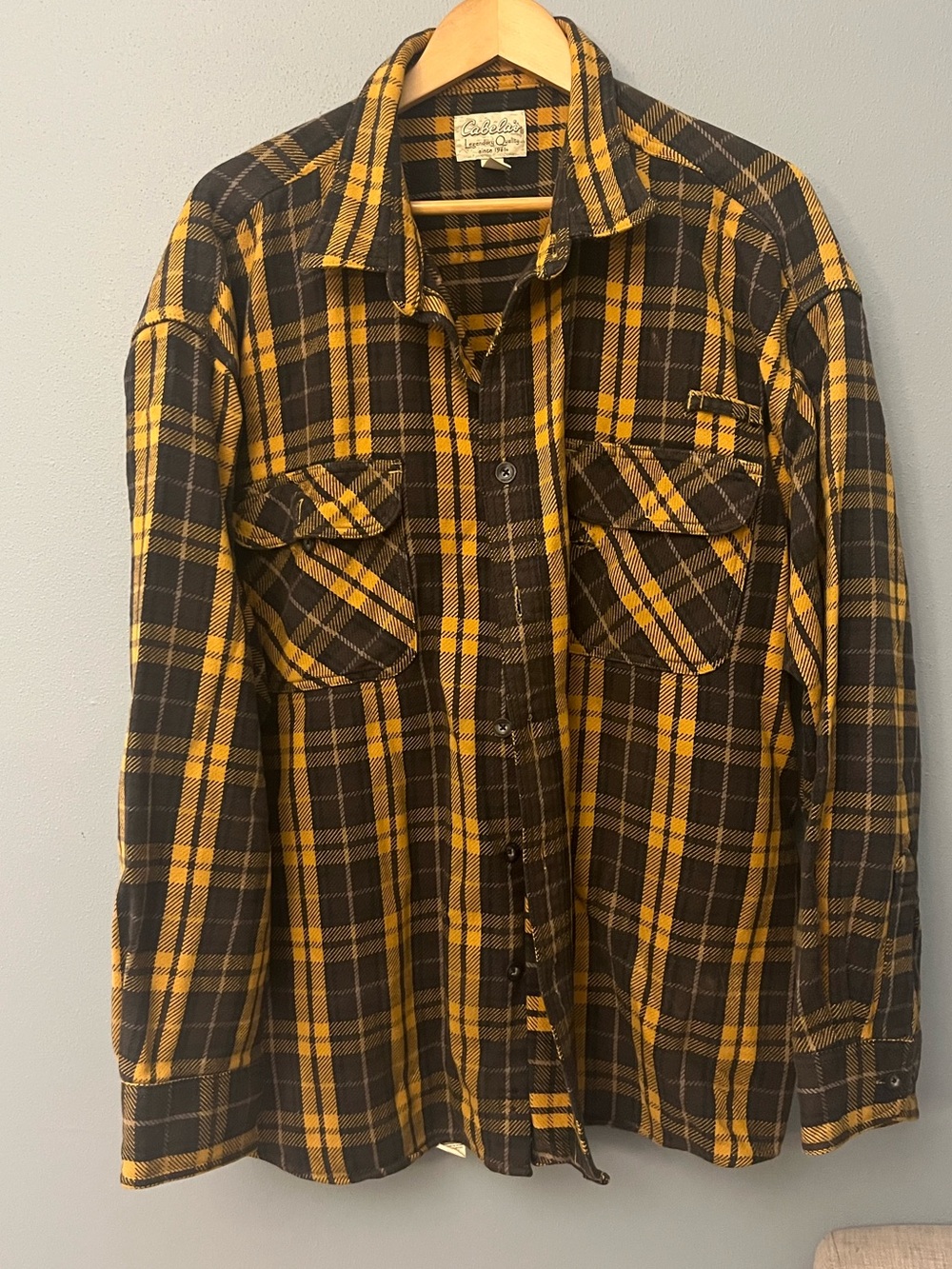 Cabela's Plaid Button-Down Heavy Flannel Shirt